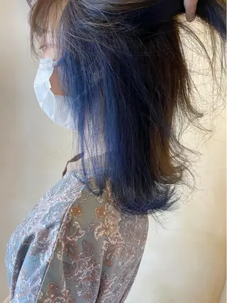 セミロング カラー 古田 昂也のヘアスタイル