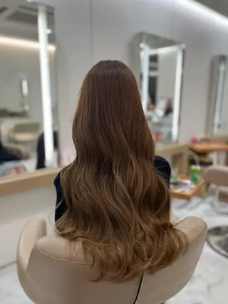 ロング カラー 赤み消し透明感カラー オオヤマのヘアスタイル