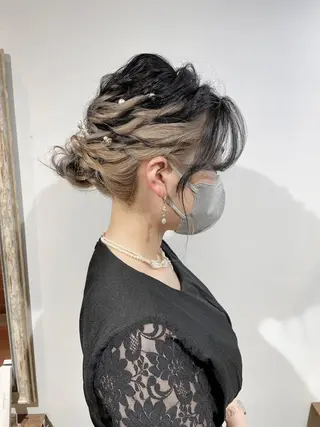 ミディアム ヘアアレンジ ヘアアレンジ にいた　かづしげのヘアスタイル