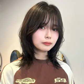 ミディアム カラー ヘアアレンジ レイヤーカット×髪質 改善🇰🇷シオリのヘアスタイル