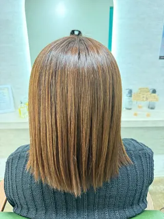 ミディアム カラー 縮毛矯正/ /関内/あべももこのヘアスタイル
