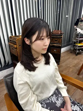 セミロング カラー パーマ ヘアアレンジ メンズ キッズ レイヤーカット 🌿透け感カラーのヘアスタイル