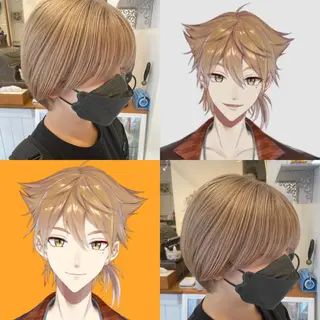 ショート カラー インナーカラー 推し ブリーチ  髪質改善のヘアスタイル