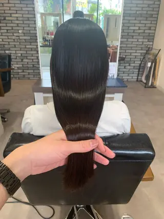ロング カラー 地毛風ストレート/ 髪質改善/榎本流行のヘアスタイル