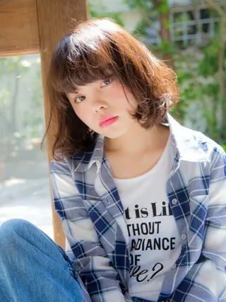 ショート カラー パーマ こせき えみのヘアスタイル