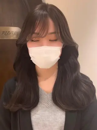 セミロング カラー ヘアアレンジ 骨格別小顔カット/ 顔周りカット/金井のヘアスタイル