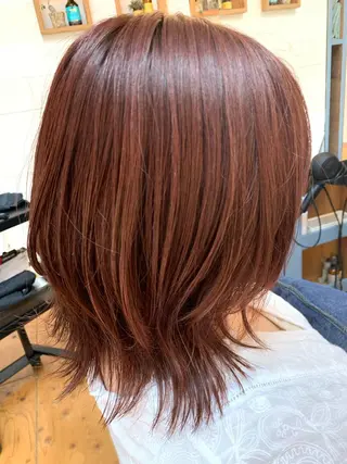 ミディアム カラー Lagom なかだのヘアスタイル