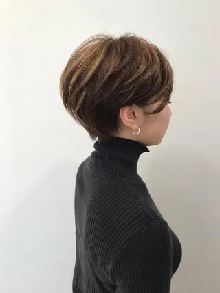 ショート カラー クロスパーマ松永裕久 似合わせカットのヘアスタイル