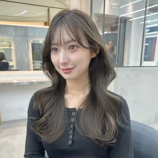 ミディアム カラー 縮毛/レイヤー 韓国/橋口のヘアスタイル