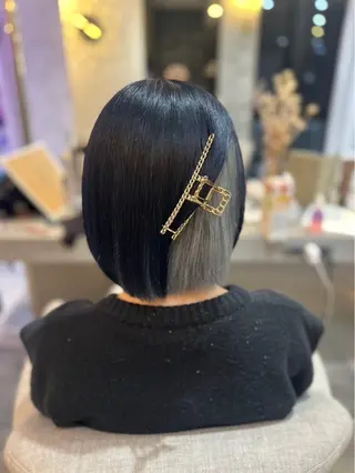 ミディアム 💓Yuri💓 ハイトーン/デザインのヘアスタイル