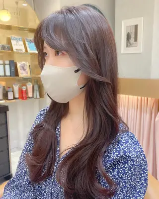 セミロング レイヤーカット/ 韓国ヘア/野崎かよのヘアスタイル