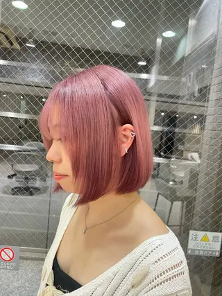 ミディアム まるやま ひなこ/艶髪カラーのヘアスタイル