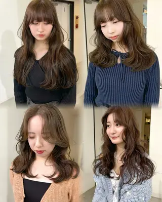 ロング カラー mizuki/ピンク ベージュ.レイヤーのヘアスタイル
