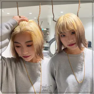 ミディアム カラー stylist トモヤのヘアスタイル