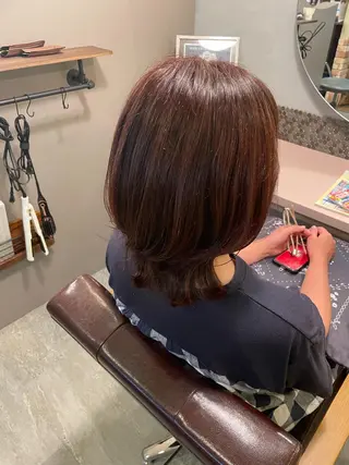 セミロング hair make echo滿木あい花のヘアスタイル