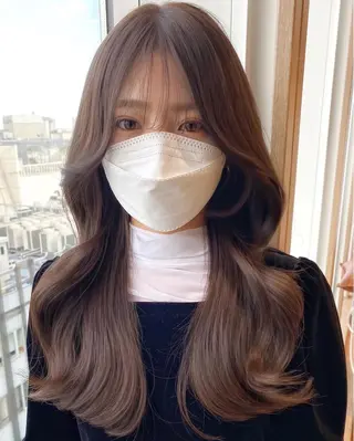 ロング カラー 顔まわりカット🌟 くびれヘア/寺門遥輝のヘアスタイル