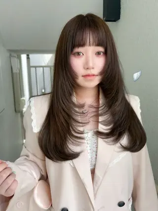 ロング カラー レイヤーカット🍏 透明感カラー/ののかのヘアスタイル