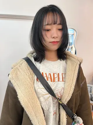 ミディアム カラー レイヤーカット/韓国 ヘア/ honokaのヘアスタイル