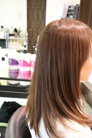 セミロング メンズ 【南草津】髪質改善 ヘナカラー＆縮毛矯正のヘアスタイル