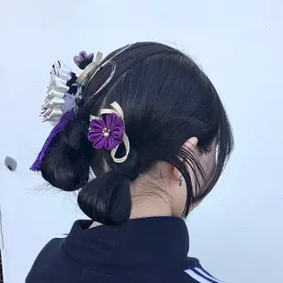 ヘアアレンジ レイヤー/ハッシュ /デザインカラーのヘアスタイル