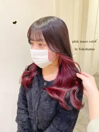 セミロング カラー シールエクステ横浜 🐏☁️miminaのヘアスタイル