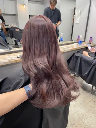 ロング カラー 新宿/韓国ヘア/ 髪質改善ストレートのヘアスタイル