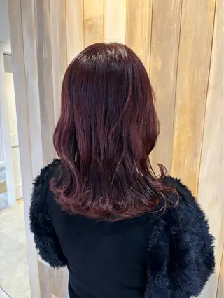 セミロング 峯崎響乃 ツヤ髪透明感カラーのヘアスタイル