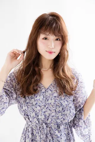 セミロング パーマ すきバサミを使わない カット✨高橋廉のヘアスタイル