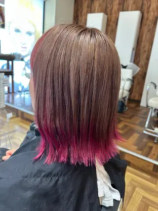 ミディアム カラー 福森 みずきのヘアスタイル