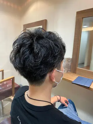 ショート パーマ メンズ 福田 ジュンキのヘアスタイル