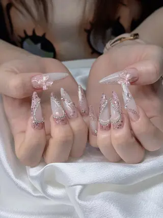 ネイル チップ長さ出し 専門店のネイルデザイン