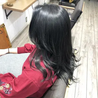 ミディアム カラー ヘアアレンジ 顔周りカット・相談 レイヤーも◎しずくのヘアスタイル