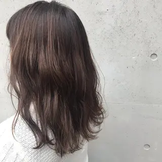 セミロング カラー パーマ ニュアンスパーマ/ レイヤー/茶屋町のヘアスタイル