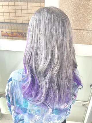 ロング カラー 岩谷/ブリーチ 🪽透明感カラーのヘアスタイル