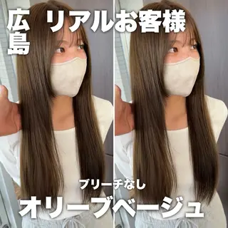 ロング カラー 【韓国レイヤー特化 ハッシュカット】のヘアスタイル