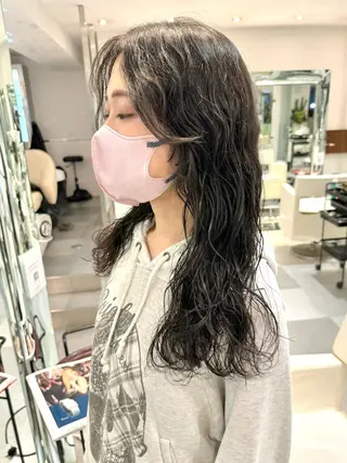 ロング パーマ デジタルパーマ 🌀ボブ　萩原　龍のヘアスタイル