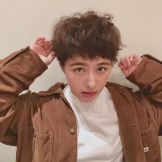ショート カラー パーマ ヘアアレンジ 【ツヤ髪美容師】 ツダケイスケのヘアスタイル