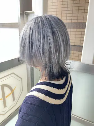 ミディアム カラー 岩谷/ブリーチ 🪽透明感カラーのヘアスタイル