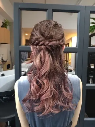 セミロング カラー ヘアアレンジ ヘアアレンジ/柔らか 艶カラー/AKARIのヘアスタイル