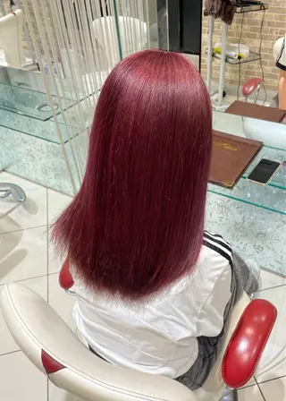 セミロング カラー 小林 妃那のヘアスタイル