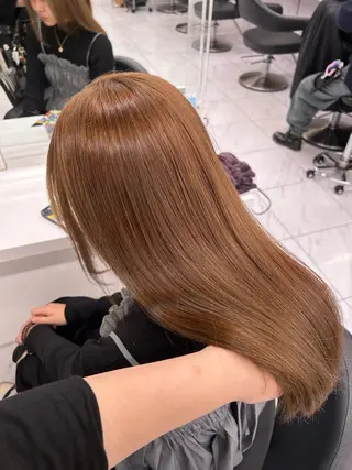 ロング カラー パーマ ヘアアレンジ メンズ キッズ ブリーチなしカラー/ ブラウン/レイヤーのヘアスタイル