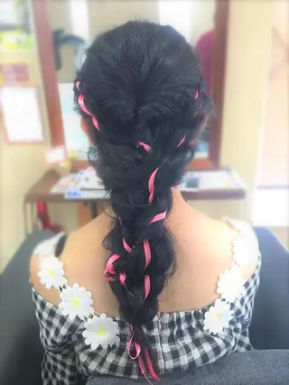 ロング ヘアアレンジ パピヨンロゼ 髪質改善/酸性のヘアスタイル