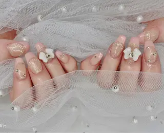 ネイル I-nailロング /ワンホン/キラキラのネイルデザイン