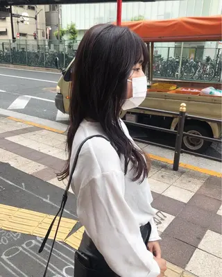 ロング カラー ヘアアレンジ 酸性縮毛矯正🧴韓国 レイヤー/髪質改善のヘアスタイル