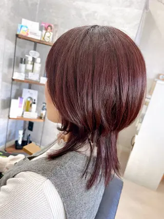 ミディアム カラー ヤマモト ヒロミのヘアスタイル