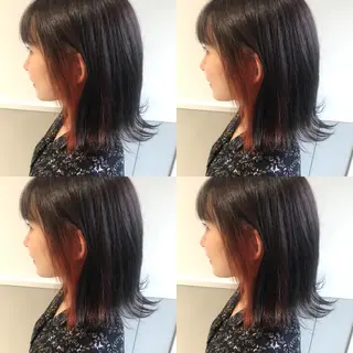 ミディアム カラー 小栗 麻衣のヘアスタイル
