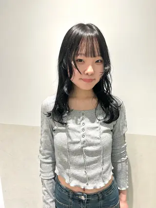 セミロング カラー 🤍垢抜け♡透明感 カラーmoeka🤍のヘアスタイル