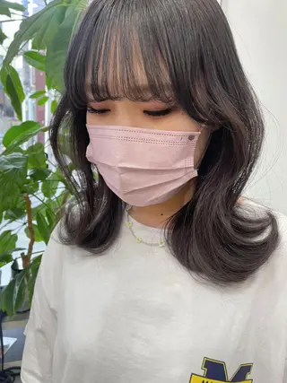 ミディアム カラー レイヤーカット/透明 感カラー🩵中村友美のヘアスタイル