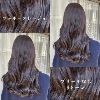 セミロング カラー グレージュ/レイヤー /韓国ヘア/RISAのヘアスタイル