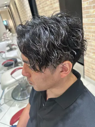 ショート パーマ メンズ 💈メンズ特化 美容師サキ💈のヘアスタイル